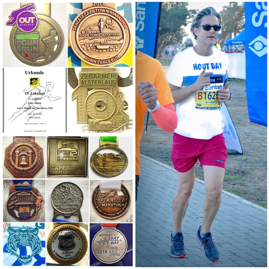 Ike Moriz running Cape Town road races in 2018 and 2019 from The Two Oceans and Gun Run Half Marathons to the FNB 12 One Run the Chapmans Peak Challenge and 10km Slave Route Challenge