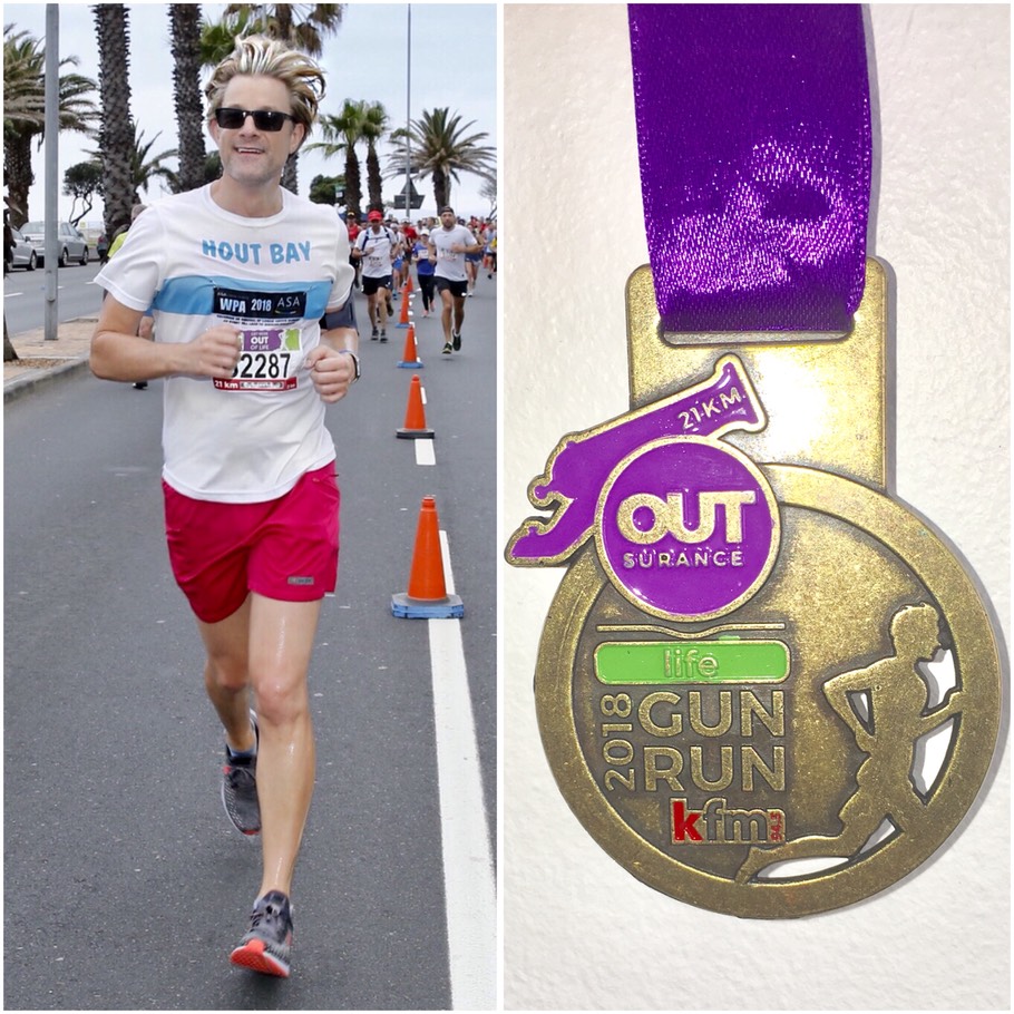 Ike Moriz running the Gun Run Half Marathon in 2018