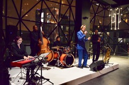 TOP WEDDING SINGER swing band Ike Moriz - wedding entertainment jazz quintet at Zeitz Mocaa in Cape Town in March 2018