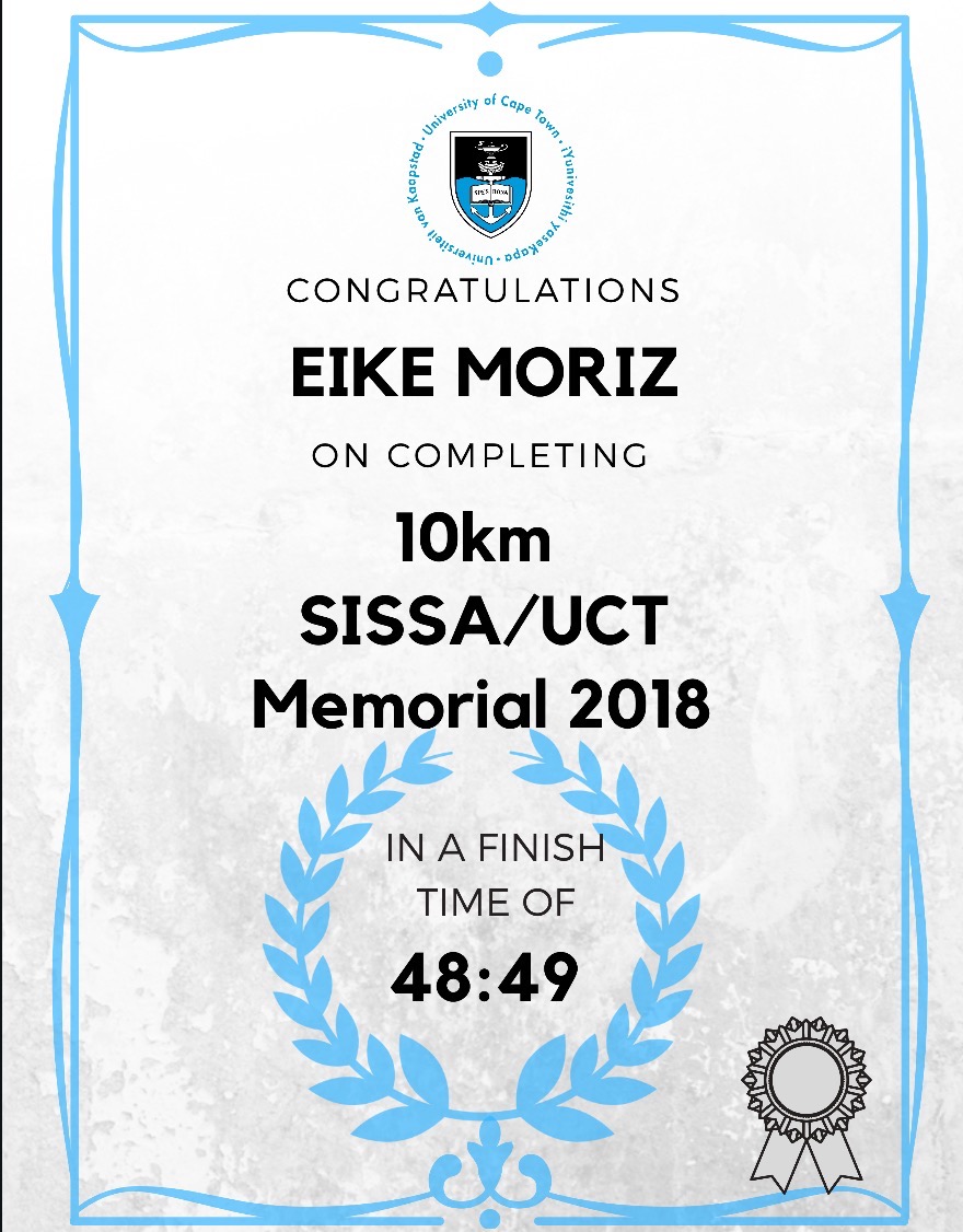Sissa UCT Memorial Run 10km 2018